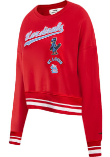 Pro Standard St Louis Cardinals Womens Red Retro Classic Crew Sweatshirt