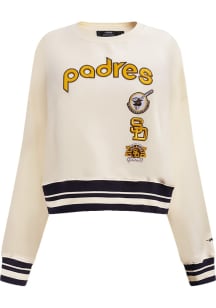 Pro Standard San Diego Padres Womens White Retro Classic Crew Sweatshirt