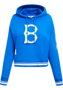 Pro Standard Brooklyn Dodgers Womens Blue Retro Classic Cropped Hooded Sweatshirt