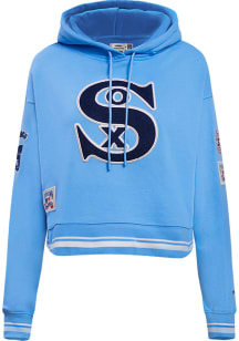 Pro Standard Chicago White Sox Womens Blue Retro Classic Cropped Hooded Sweatshirt