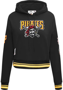 Pro Standard Pittsburgh Pirates Womens Black Retro Classic Cropped Hooded Sweatshirt