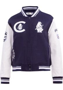 Pro Standard Chicago Cubs Womens Navy Blue Retro Wool Varsity Heavy Weight Jacket