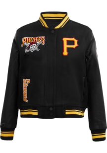 Pro Standard Pittsburgh Pirates Womens Black Retro Wool Varsity Heavy Weight Jacket