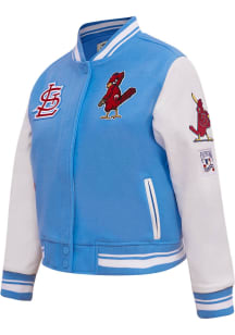 Pro Standard St Louis Cardinals Womens Blue Retro Wool Varsity Heavy Weight Jacket