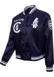 Pro Standard Chicago Cubs Womens Navy Blue Retro Classic Satin Light Weight Jacket