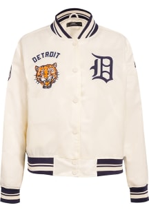 Pro Standard Detroit Tigers Womens White Retro Classic Satin Light Weight Jacket