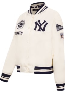 Pro Standard New York Yankees Womens White Retro Classic Satin Light Weight Jacket