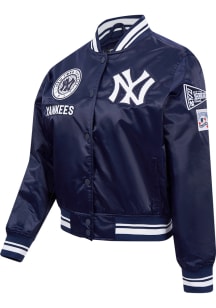 Pro Standard New York Yankees Womens Navy Blue Retro Classic Satin Light Weight Jacket