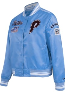 Pro Standard Philadelphia Phillies Womens Blue Retro Classic Satin Light Weight Jacket