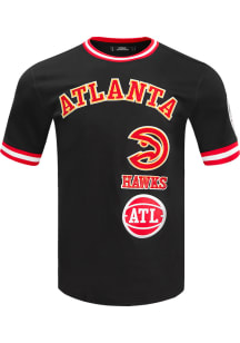 Pro Standard Atlanta Hawks Black Retro Chenille Short Sleeve Fashion T Shirt