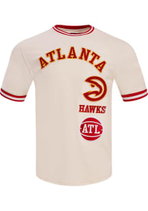 Pro Standard Atlanta Hawks White Retro Chenille Striped Short Sleeve Fashion T Shirt