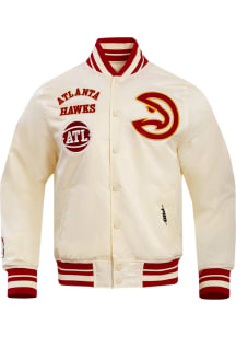 Pro Standard Atlanta Hawks Mens White Retro Satin Light Weight Jacket