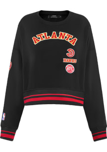 Pro Standard Atlanta Hawks Womens Black Retro Classic Crew Sweatshirt