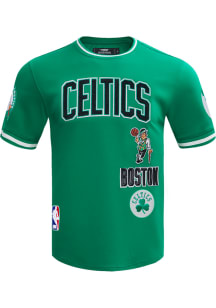 Pro Standard Boston Celtics Kelly Green Retro Chenille Striped Short Sleeve Fashion T Shirt