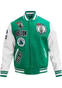 Pro Standard Boston Celtics Mens Kelly Green Retro Wool Varsity Heavyweight Jacket