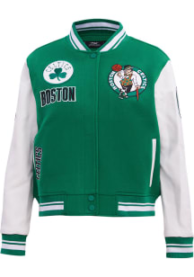 Pro Standard Boston Celtics Womens Kelly Green Retro Wool Varsity Heavy Weight Jacket