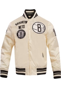 Pro Standard Brooklyn Nets Mens White Retro Satin Light Weight Jacket