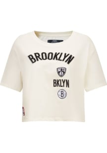 Pro Standard Brooklyn Nets Womens White Retro Boxy Short Sleeve T-Shirt