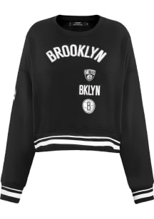 Pro Standard Brooklyn Nets Womens Black Retro Classic Crew Sweatshirt