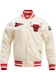 Pro Standard Chicago Bulls Mens White Retro Satin Light Weight Jacket