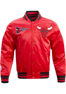 Pro Standard Chicago Bulls Mens Red Retro Satin Light Weight Jacket