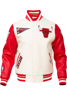 Pro Standard Chicago Bulls Mens White Retro Wool Varsity Heavyweight Jacket