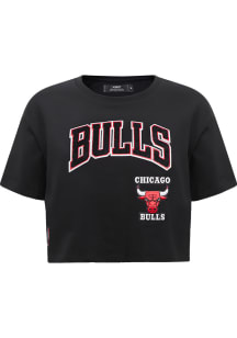 Pro Standard Chicago Bulls Womens Black Retro Boxy Short Sleeve T-Shirt