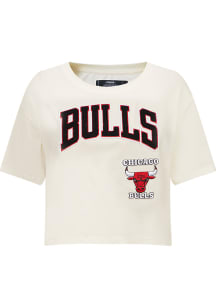 Pro Standard Chicago Bulls Womens White Retro Boxy Short Sleeve T-Shirt