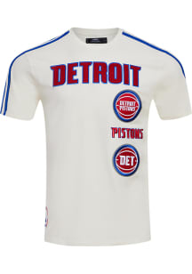 Pro Standard Detroit Pistons White Retro Chenille Short Sleeve Fashion T Shirt