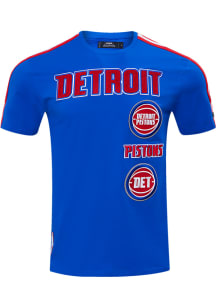 Pro Standard Detroit Pistons Blue Retro Chenille Short Sleeve Fashion T Shirt