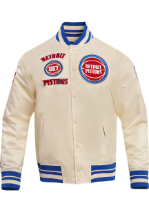 Pro Standard Detroit Pistons Mens White Retro Satin Light Weight Jacket