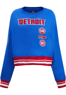 Pro Standard Detroit Pistons Womens Blue Retro Classic Crew Sweatshirt