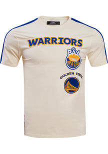 Pro Standard Golden State Warriors White Retro Chenille Short Sleeve Fashion T Shirt
