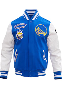 Mens Golden State Warriors Pro Standard Mens Retro Wool Varsity Heavyweight Jacket - Blue