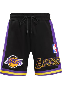 Pro Standard Los Angeles Lakers Mens Black Retro Chenille Shorts