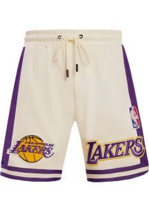 Pro Standard Los Angeles Lakers Mens White Retro Chenille Shorts