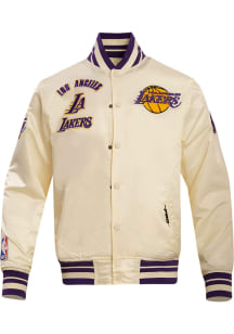 Pro Standard Los Angeles Lakers Mens White Retro Satin Light Weight Jacket