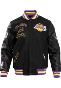 Pro Standard Los Angeles Lakers Mens Black Retro Wool Varsity Heavyweight Jacket