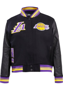 Pro Standard Los Angeles Lakers Womens Black Retro Wool Varsity Heavy Weight Jacket