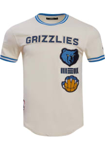 Pro Standard Memphis Grizzlies White Retro Chenille Striped Short Sleeve Fashion T Shirt