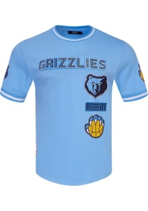 Pro Standard Memphis Grizzlies Blue Retro Chenille Striped Short Sleeve Fashion T Shirt