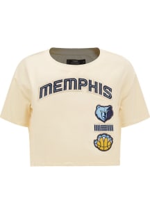 Pro Standard Memphis Grizzlies Womens White Retro Boxy Short Sleeve T-Shirt