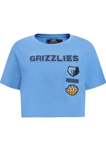 Pro Standard Memphis Grizzlies Womens Blue Retro Boxy Short Sleeve T-Shirt