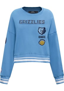 Pro Standard Memphis Grizzlies Womens Blue Retro Classic Crew Sweatshirt