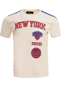 Pro Standard New York Knicks White Retro Chenille Short Sleeve Fashion T Shirt