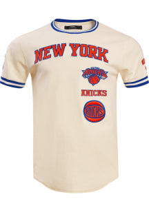 Pro Standard New York Knicks White Retro Chenille Short Sleeve Fashion T Shirt