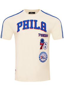 Pro Standard Philadelphia 76ers White Retro Chenille Short Sleeve Fashion T Shirt