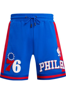 Pro Standard Philadelphia 76ers Mens Blue Retro Chenille Shorts