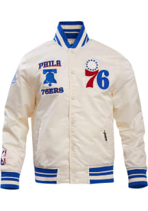 Pro Standard Philadelphia 76ers Mens White Retro Satin Light Weight Jacket