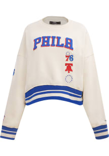 Pro Standard Philadelphia 76ers Womens White Retro Classic Crew Sweatshirt